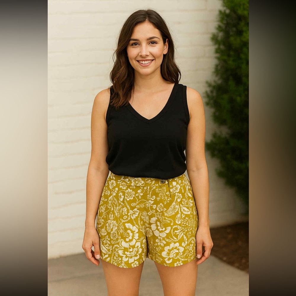 NWT Anthropologie “Maeve” pleated poplin shorts size 14